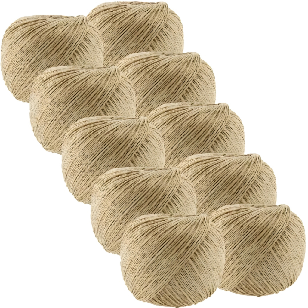 KIT C/10 Un Fio Cordão Rami Natural Rústico 2mm Rolo 200g Sisal Aprox. 180mt Para Artesanato Convite