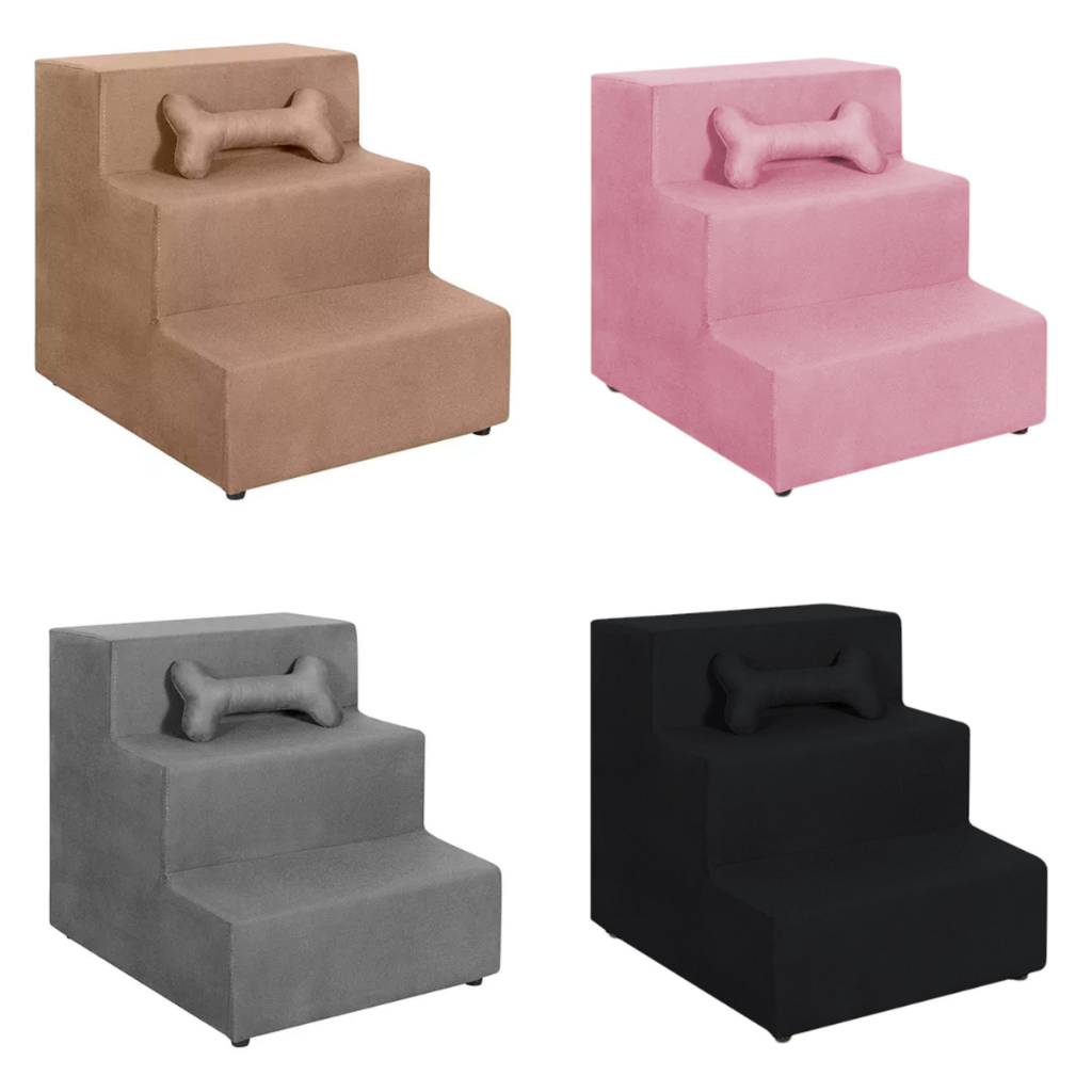 Escada Escadinha Rampa para Pet 3 Degraus - Gato e Cachorro