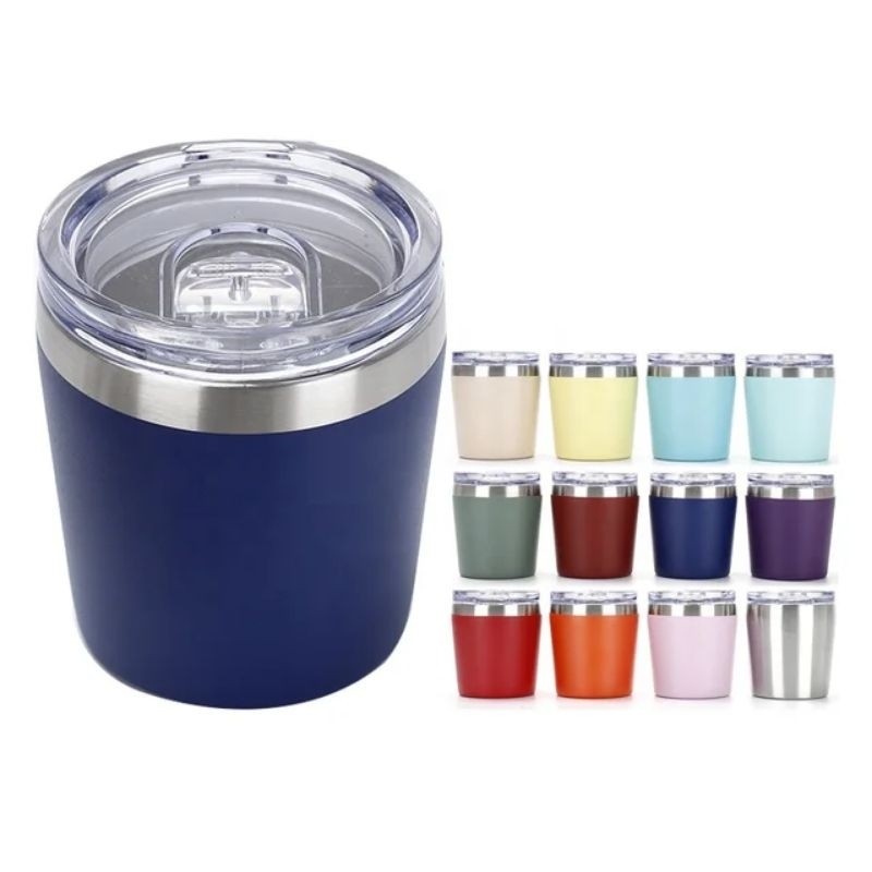 mini copo térmico de cerveja com tampa aço inox 240 ml em Oferta na Shopee