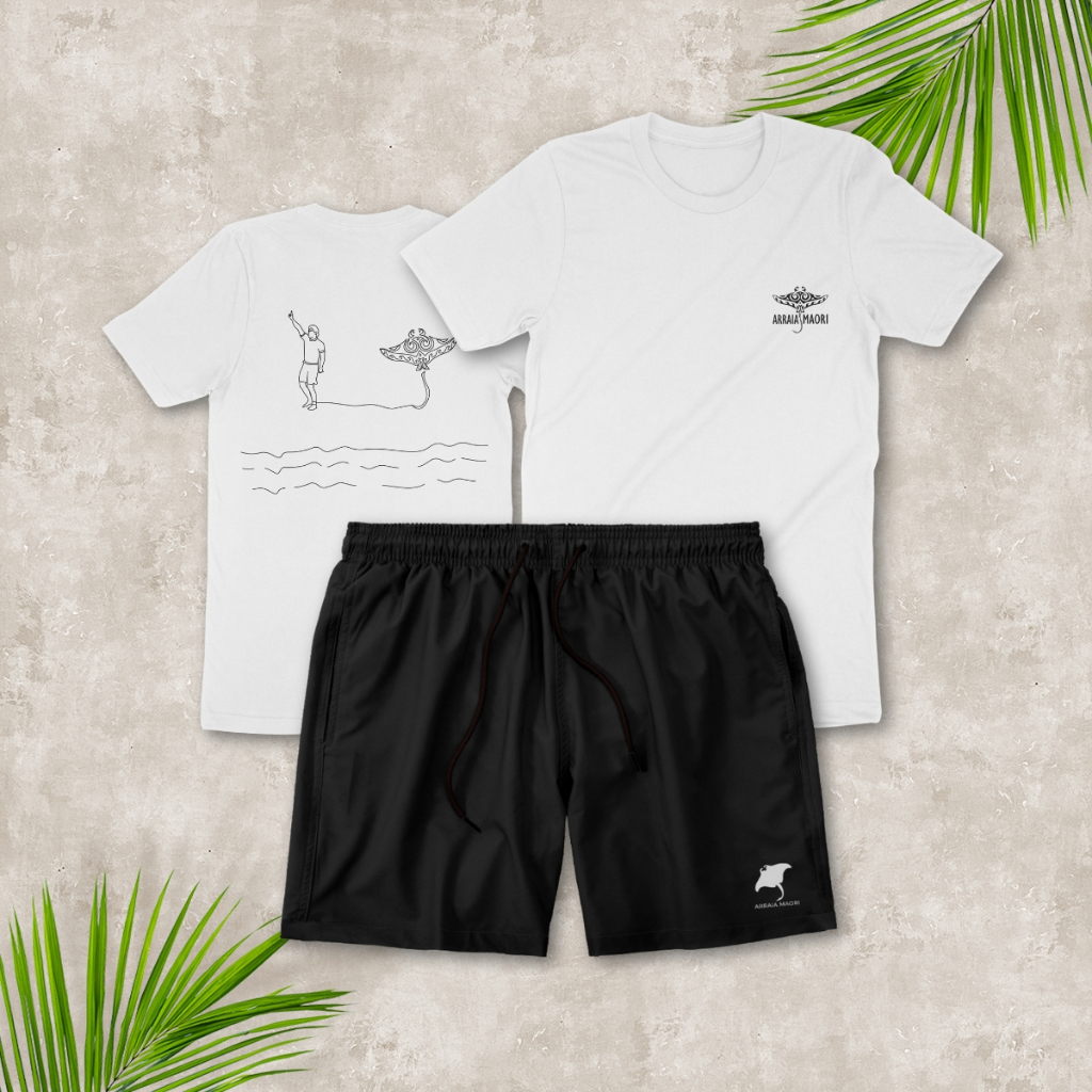 Conjunto Masculino Camiseta 100% Algodão Surf e Short Masculino Passeio Academia Treino Casual