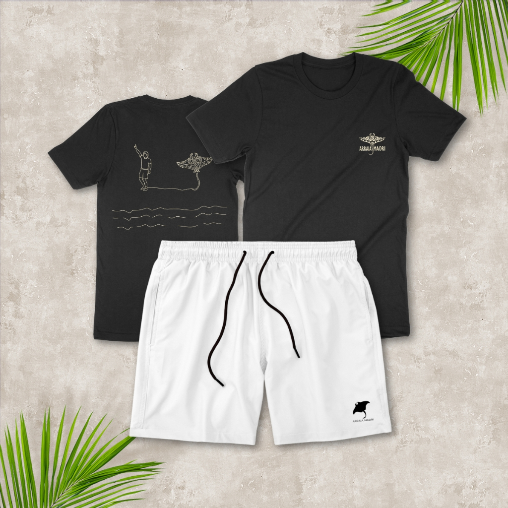 Conjunto Masculino Camiseta Algodão Surf e Short Masculino Passeio Academia Treino Básico