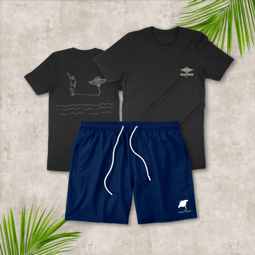 Conjunto Masculino Camiseta 100% Algodão Surf e Short Masculino Academia Treino Casual