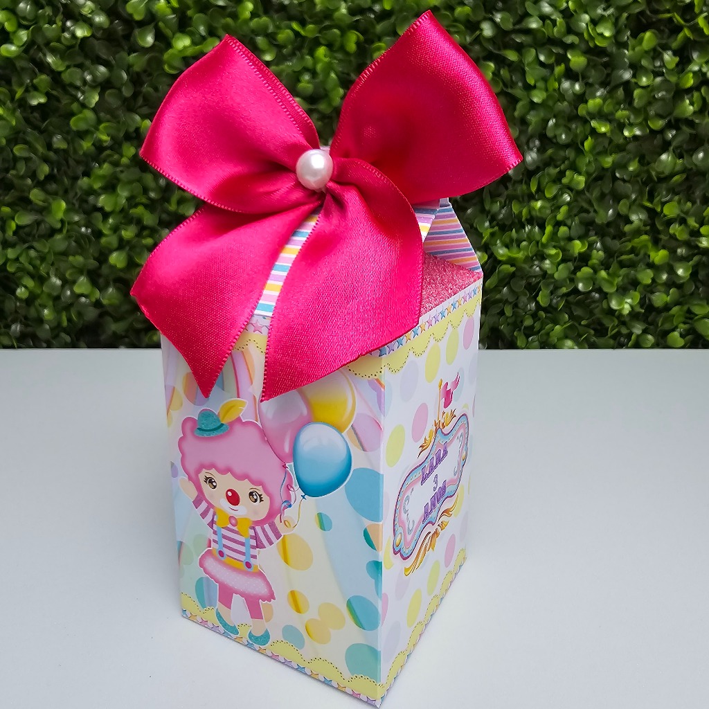 Caixa Milk CIRCO ROSA - Personalizados - Festa infantil - Aniversário - Lembrancinha