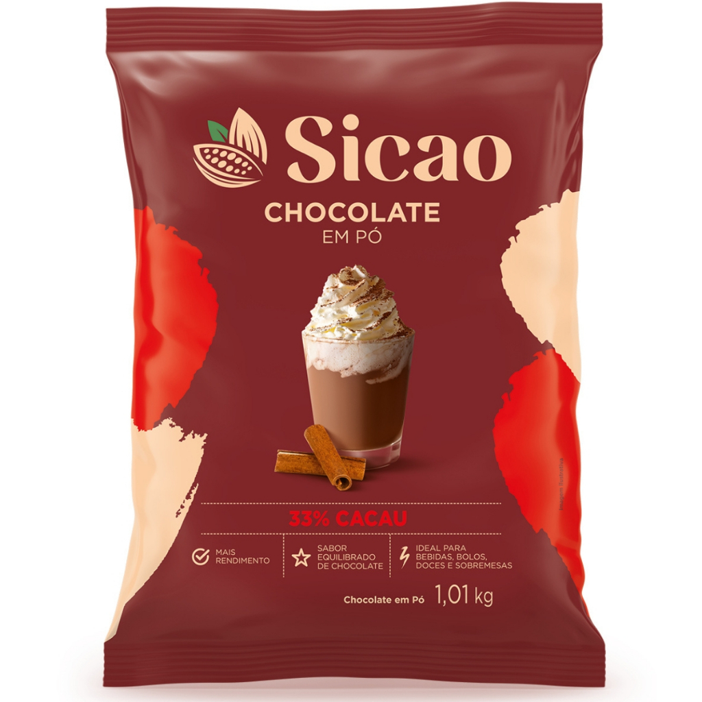 Chocolate em Pó Nobre 33% Cacau 1,01kg Sicao