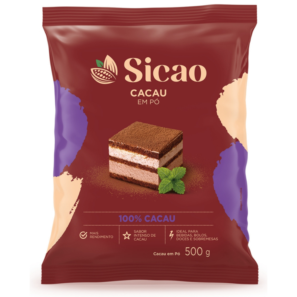 Chocolate em Pó Nobre 100% Cacau 500g Sicao em Oferta na Shopee