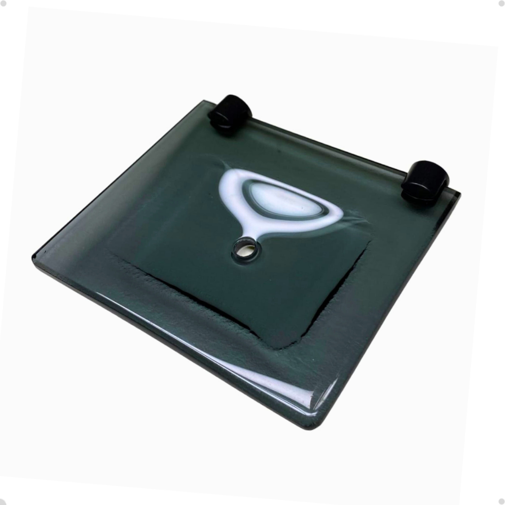 Porta Sabonete De Vidro - 12x15cm - 8mm (Linha Black)