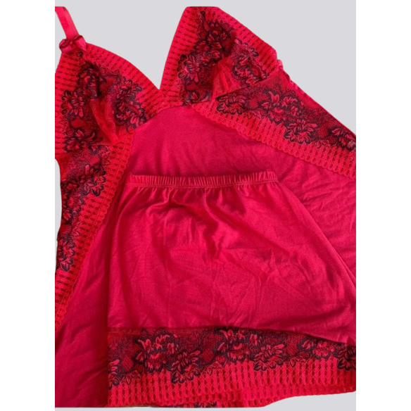 Babydoll Bicolor Plus Size Daiane Feminino Sensual Renda em Oferta na Shopee