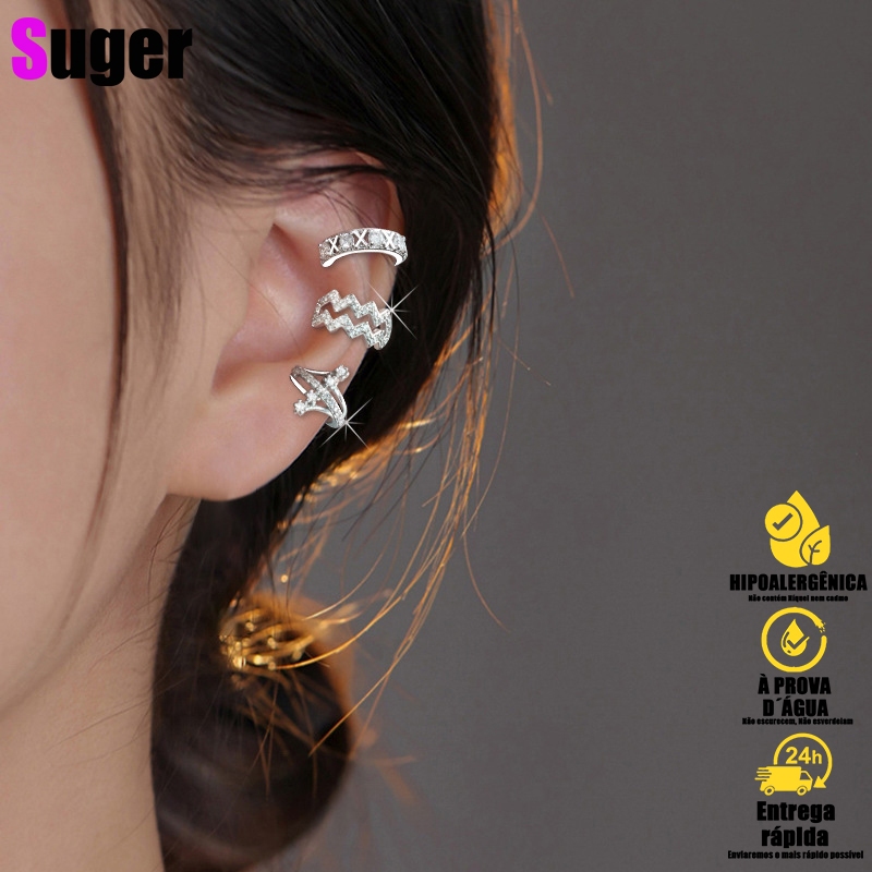 kit 5 pçs piercing orelha parafuso prisioneiro aço inox zircon hélice parafuso prisioneiro brinco