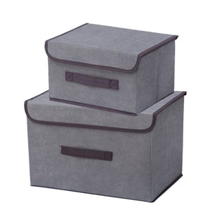 Conjunto 2 Caixa Organizadora Multiuso Dobrável Tecido Tampa em Oferta na Shopee