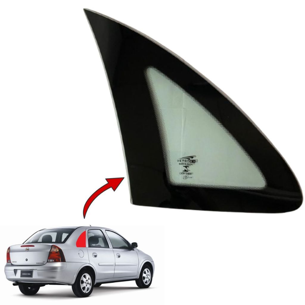 Vidro Janela Fixa/Óculo Lateral Traseiro Direito Corsa II ( Maxx) Sedan Vetroex 2002...