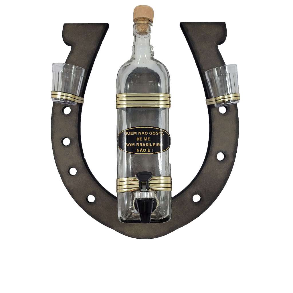 Pingômetro Ferradura 1 Litro Decoração Cachaça Artesanal Armazém Armarinho da Cachaça