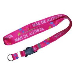 Cordão Identificação Mãe De Autista Rosa