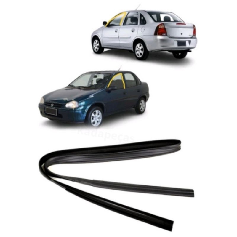 Borracha Vidro Canaleta Porta Dianteira Corsa Sedan Classic 4 Portas Lado Esquerdo Motorista 1994 1995