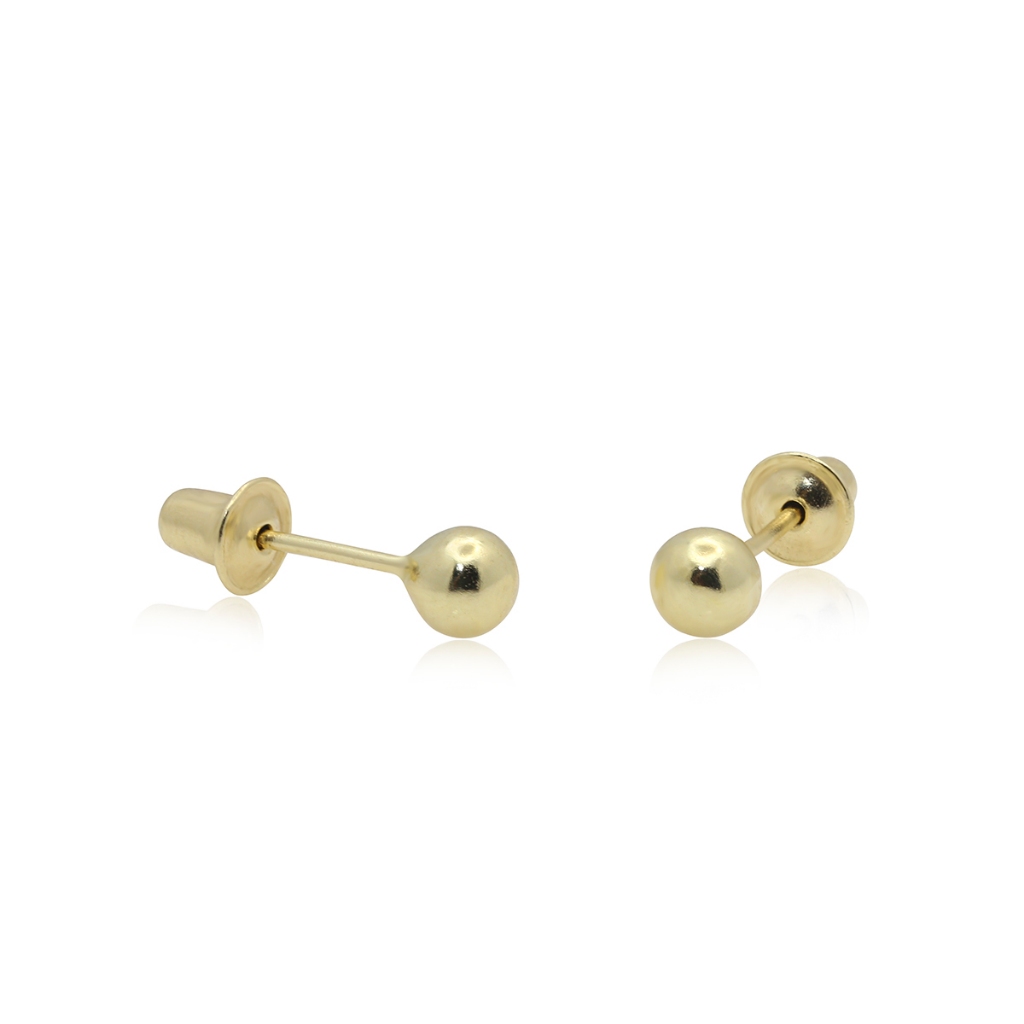 Brinco Bolinha de 3mm OURO 10K
