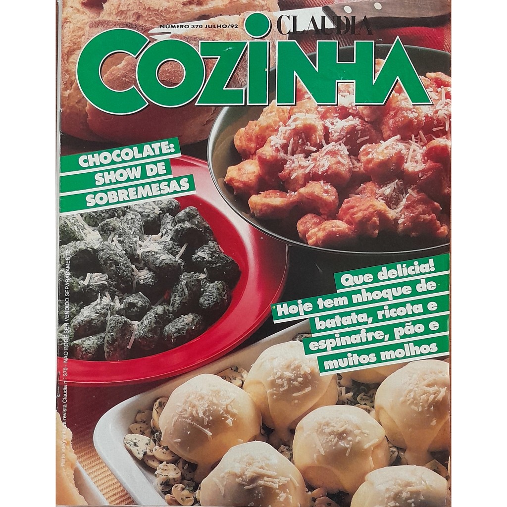 Revista Claudia Cozinha Nº 370 Julho/1992