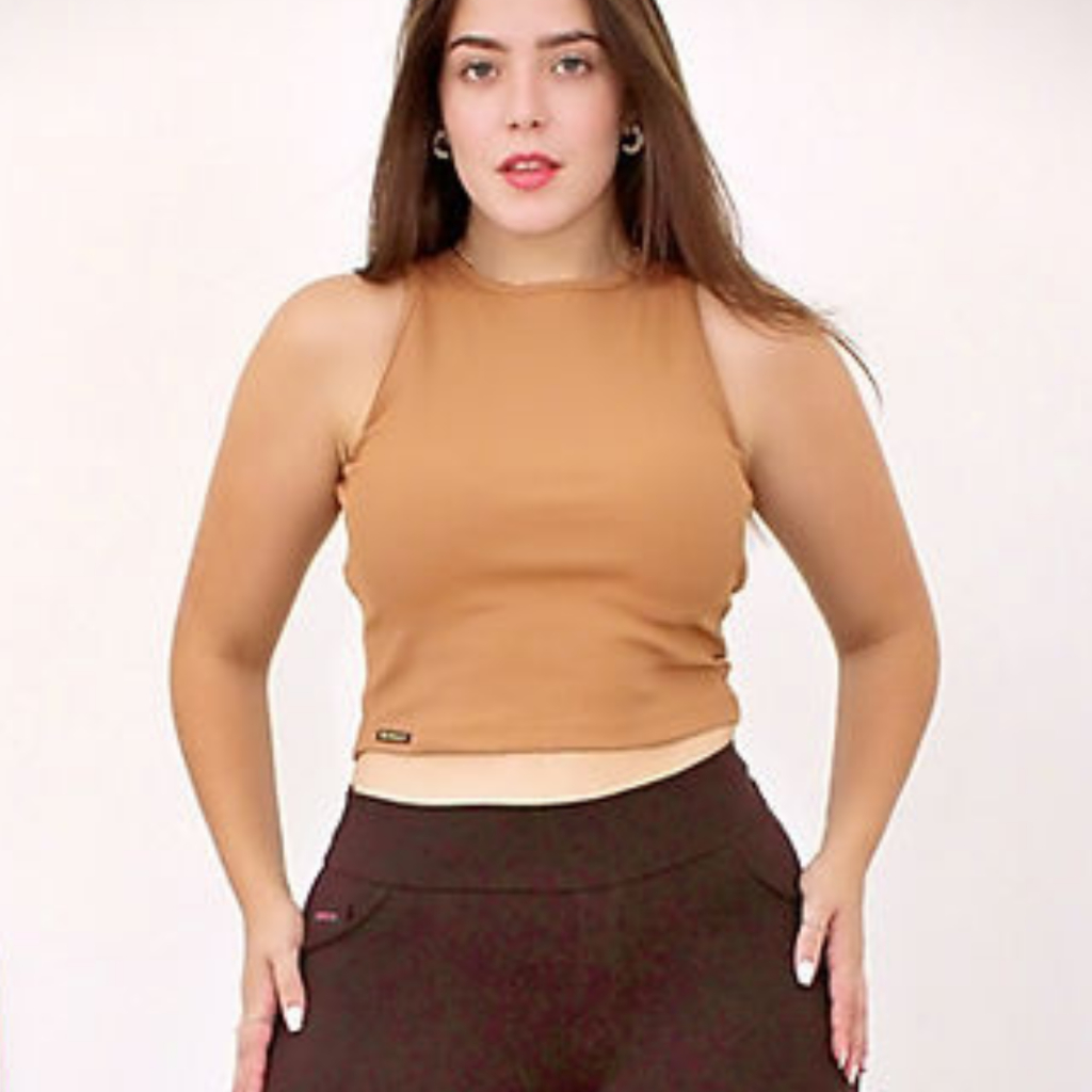 Cropped top Feminino canelado K2b Jeans original
