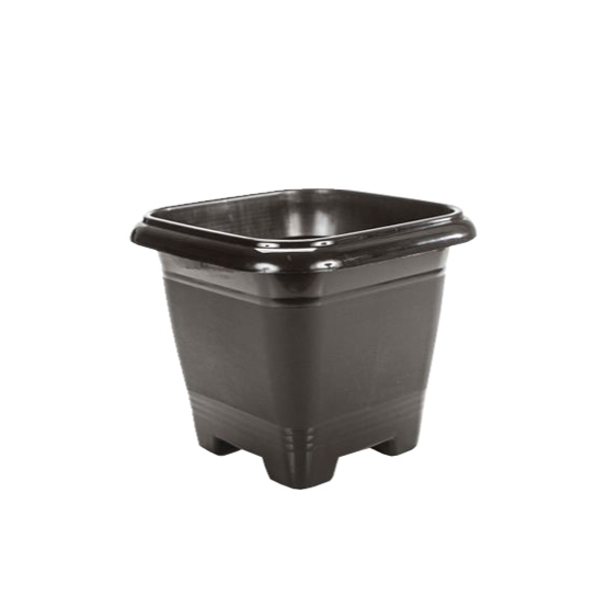 Vaso de Planta Quadrado preto plástico 2 lts 15x15cm 1 unidade ErcaPlast