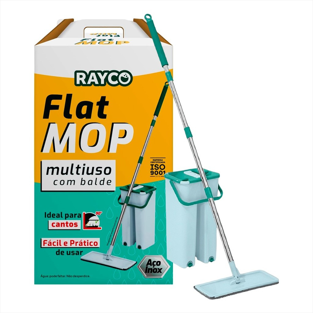 Mop Cabo Inox Limpeza Balde 5l Esfregão Original Rayco
