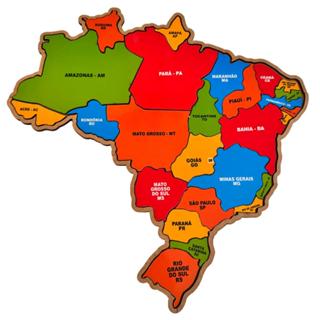 Mapa Do Brasil Quebra-Cabeça Brinquedo Educativo Estados e Região Em MDF em Oferta na Shopee