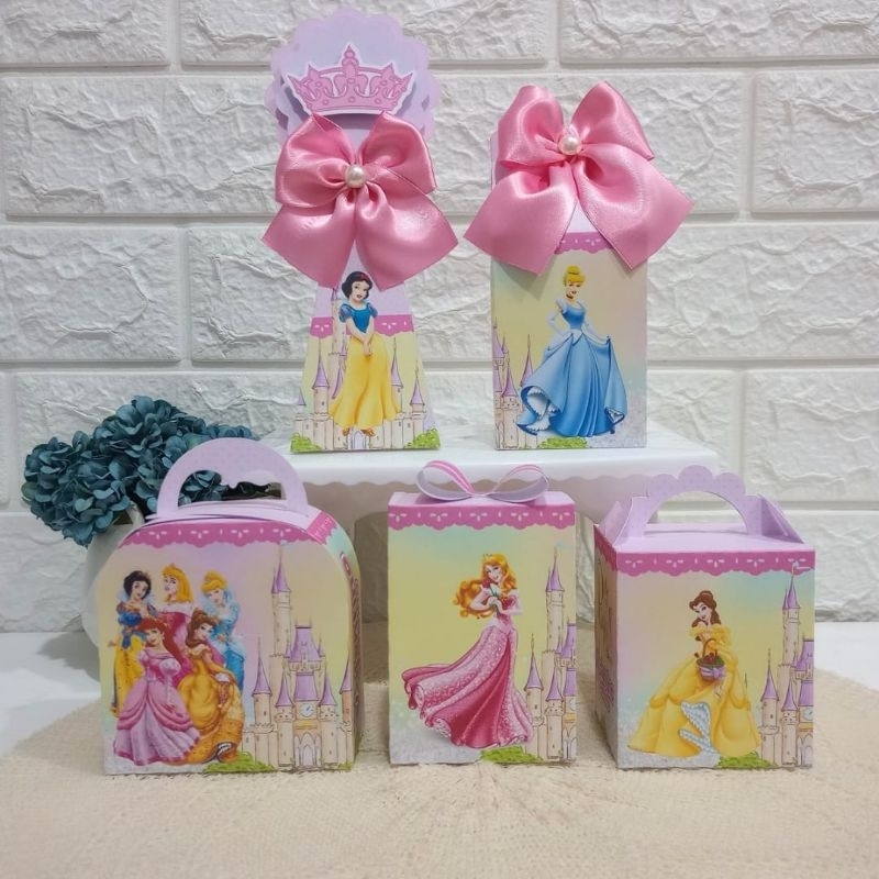 PEGUE E MONTE Kit Festa Personalizados PRINCESAS Lembrancinhas Caixinhas