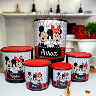 Kit de potes mantimentos 5 peças plástico porta mantimentos para cozinha em Oferta na Shopee