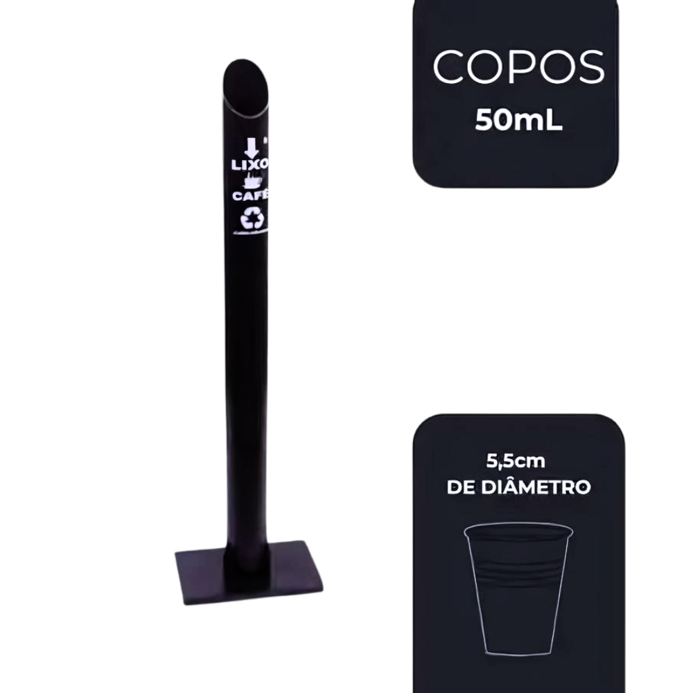 Lixeira Para Copo Com Base Descartável De Café 50ml Preta Premisse em Oferta na Shopee