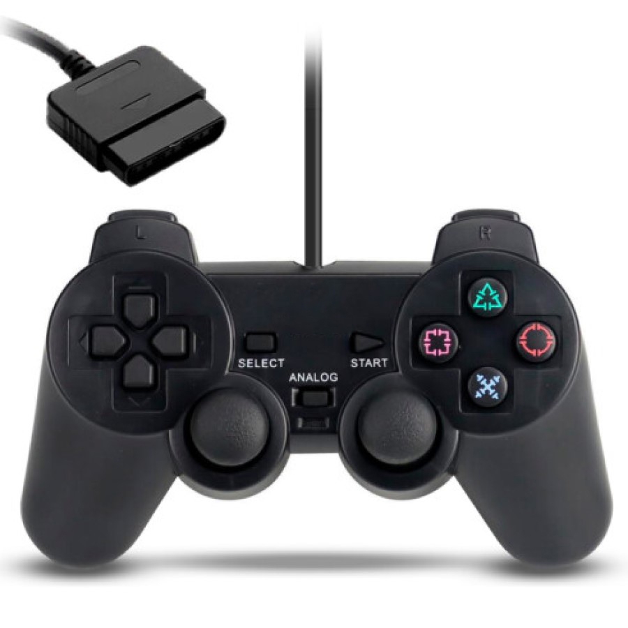 Controle Compatível Com Playstation 2 Dualshock 2 Ps2 Slim Joystick Preto