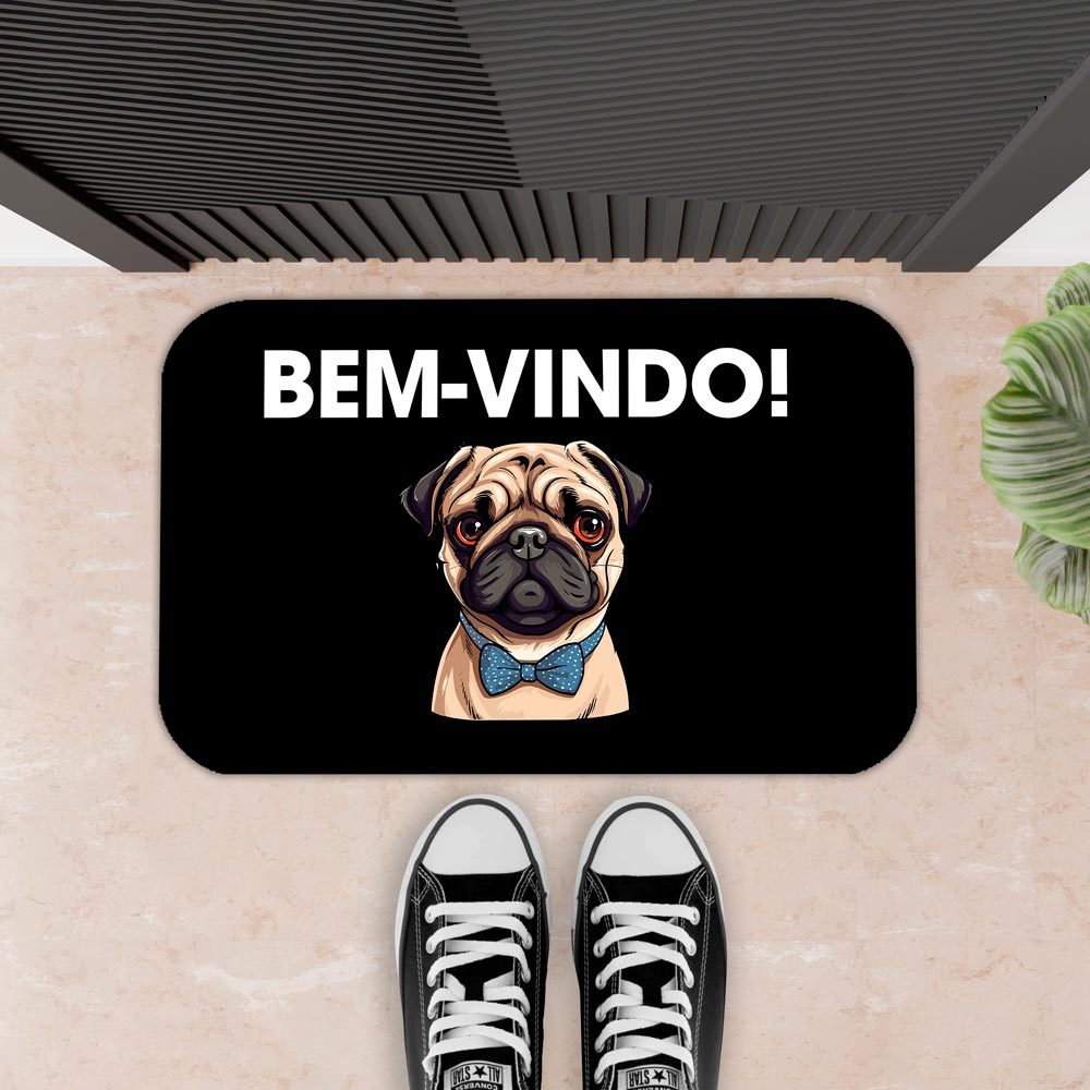 Tapete Para Porta - 34X60 - 2mm - BEM VINDO - PUG