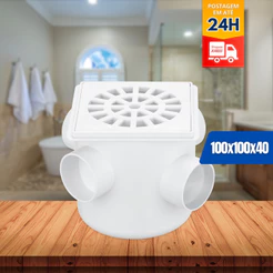 Ralo caixa Sifonada Quadrada c/Grelha 100x100x40 Herc