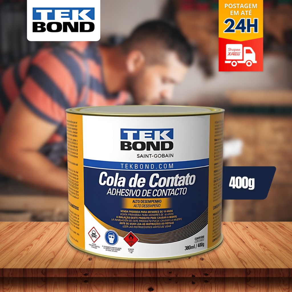 Adesivo Cola De Contato Sapateiro Marceneiro 400g Tekbond