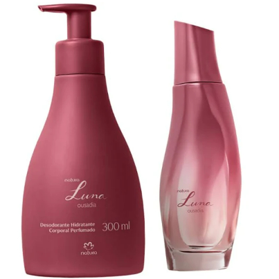 Kit Luna Ousadia/Coragem/Confiante/Absolute/Liberdade: 1 Colônia 75ml + 1 Hidratante Corporal Perfumado 300ml