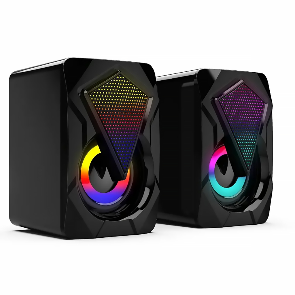 Caixa de Som Com Fio P2 Gamer LED Estéreo Knup - Audio
