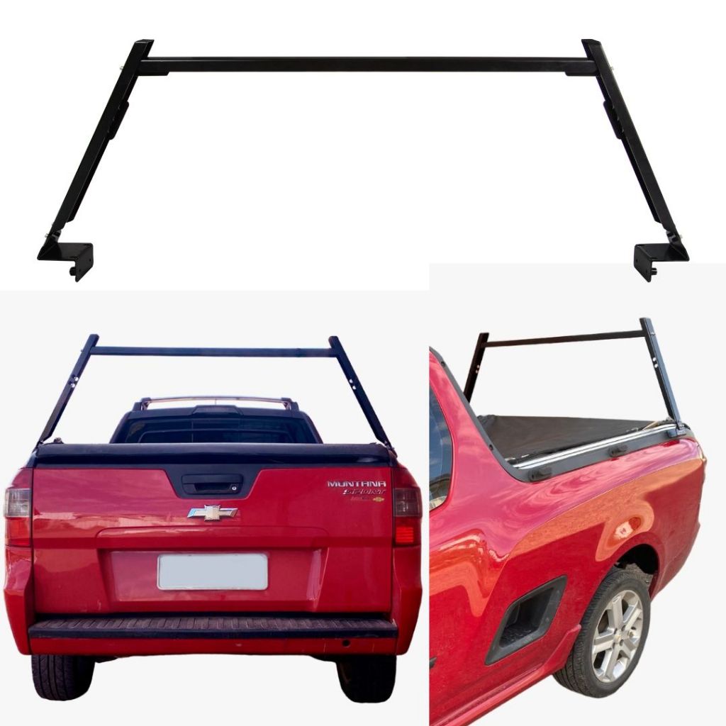 Rack Goleira Removível Chevrolet Montana 2010 a 2021 – Transporte de Caiaque, Escadas e Cargas Longas