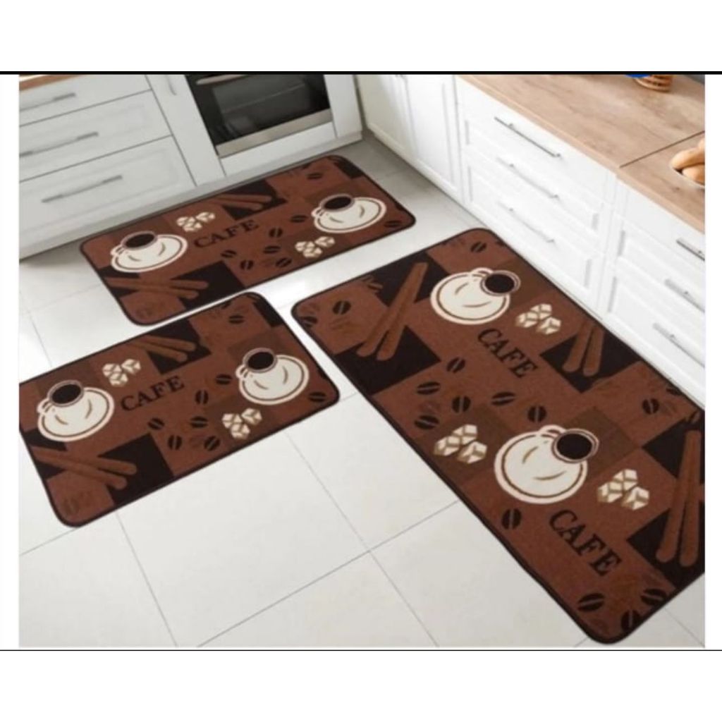 kit Jogo 3 peças de Tapete para Cozinha Talheres Ùnico Antiderrapante puro luxo