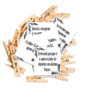 100 tag frases para bebida offset branco 5x5 com pregadores em Oferta na Shopee