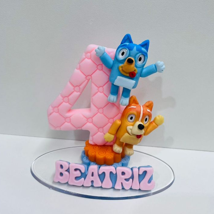 Vela Bluey/ Topo Bluey e Bingo/Vela aniversário Bluey e bingo