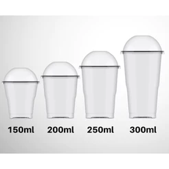 COPO CRYSTAL BELLO COM TAMPA BOLHA 150ML/200ML/250ML/300ML/440ml/550ml