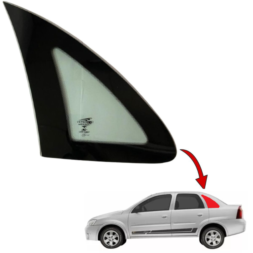 Vidro Janela Fixa/Óculo Lateral Traseiro Esquerdo Corsa II ( Maxx) Sedan Vetroex 2002...