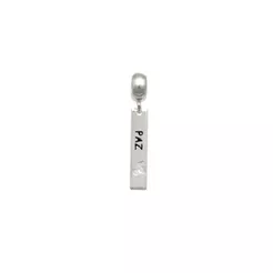 Berloque para Pulseira de Prata 925 Placa Paz