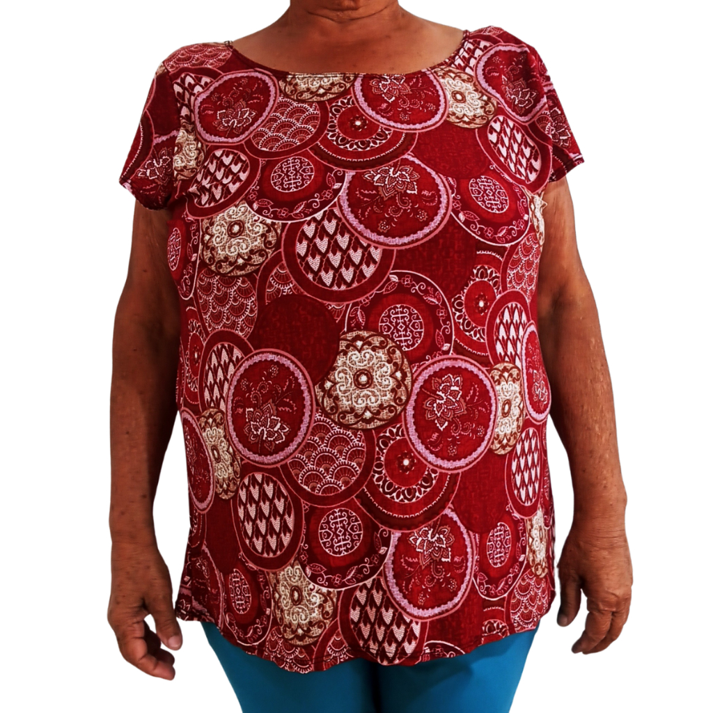 Blusas Femininas Plus Size Estampadas Manga Curta Gola Redonda Moda Confortável e Versátil