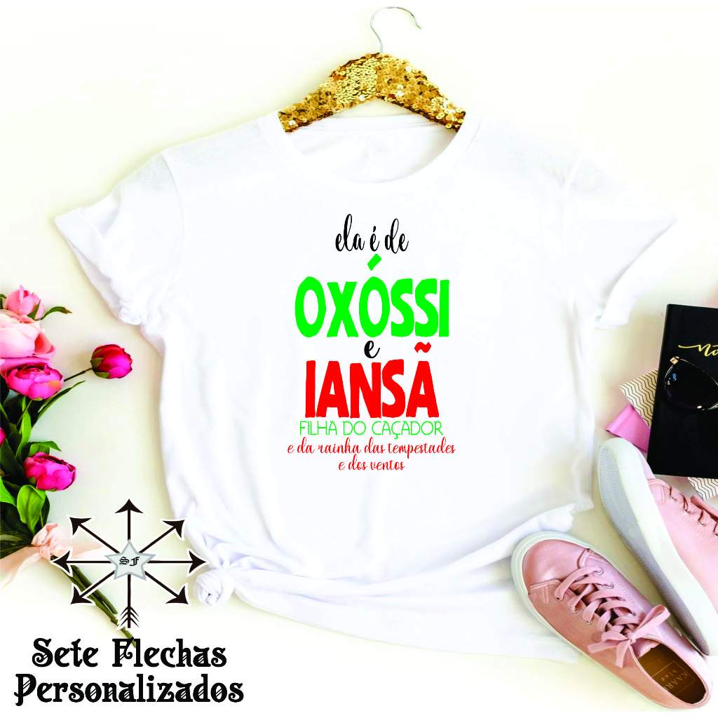 Camiseta Umbanda e Candomblé - Ela é de Oxóssi e Iansã