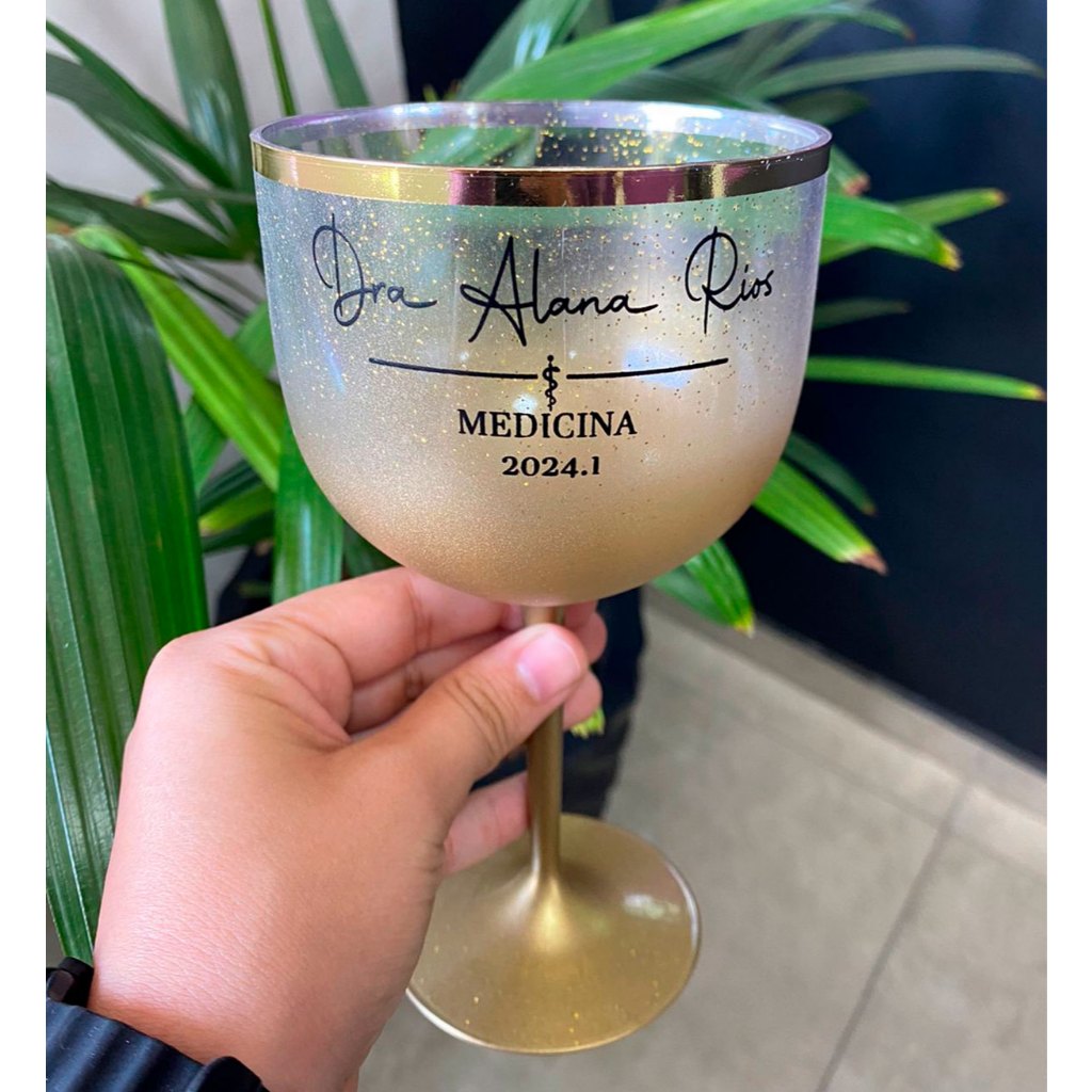 Kit 40 Taças de Gin 450 ml Degradê com Borda + Glíter Personalizadas em Oferta na Shopee