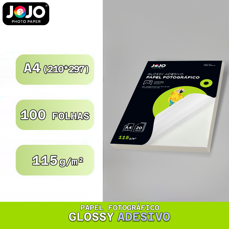 100 folhas Papel Fotográfico 115g Glossy Adesivo Brilhante A4 Premium A prova d'água — imagem 2 de 2