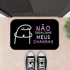 Tapete Decorativo Para Porta,entrada, Antiderrapante Engraçado - 34X60 - NÃO DESALINHE MEUS CHAKRAS