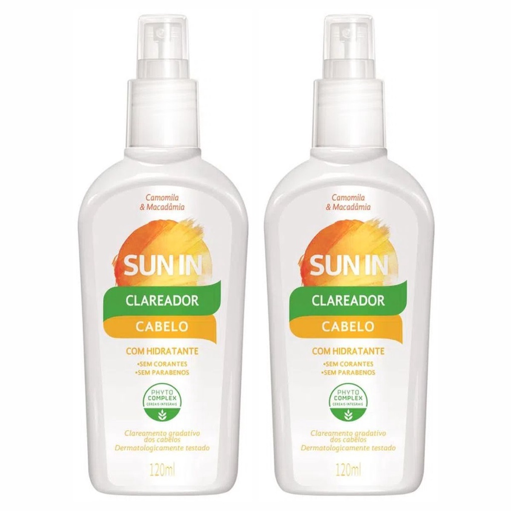 Kit 2 Phytoervas Sun In Spray Clareador dos Cabelos 120ml + Hidratante Capilar Clareamento Natural
