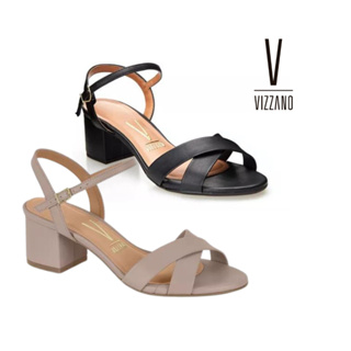 Sandália Feminina  Vizzano Salto Grosso Quadrado Baixo Conforto Casual Flat Festa Casamento em Oferta na Shopee