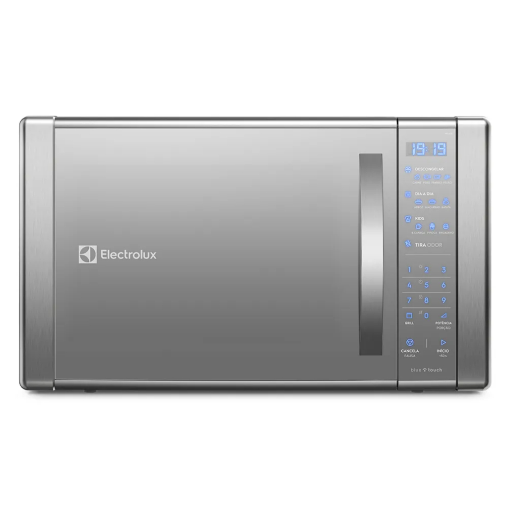 Micro-ondas Electrolux 31L ME41X Painel Touch On Glass Grill Espelhado Prata 220V