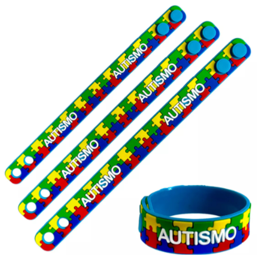3 Pulseiras Ajustáveis P/ Autismo/autistas - Quebra Cabeça em Oferta na Shopee