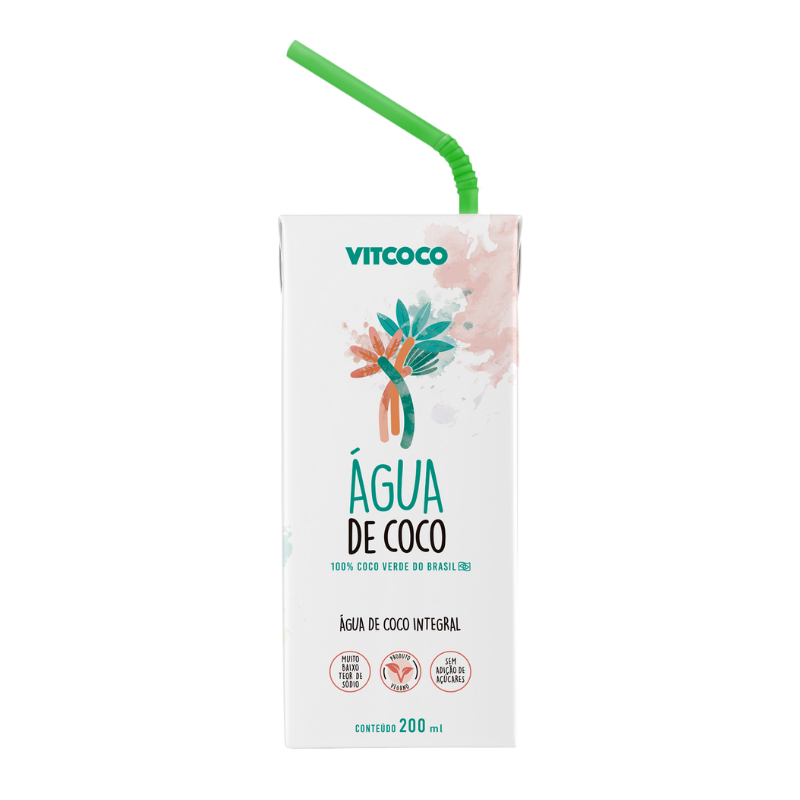 Água de Coco Integral VitCoco 200ml – Natural, sem conservantes, refrescante