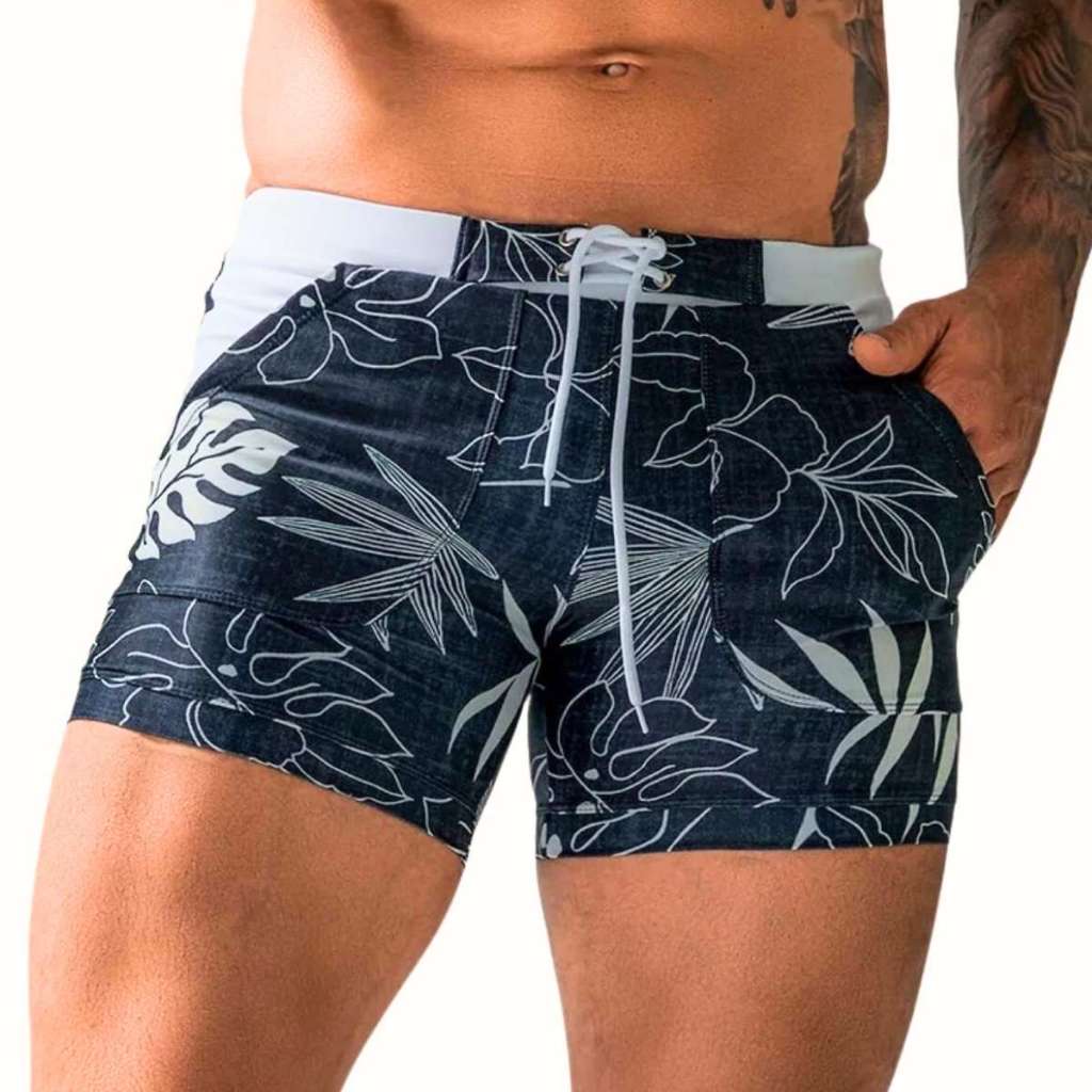 Sunga Short Danger Flower - Bienpati - Forro completo - Secagem rápida - Musculação - Sunga Praia